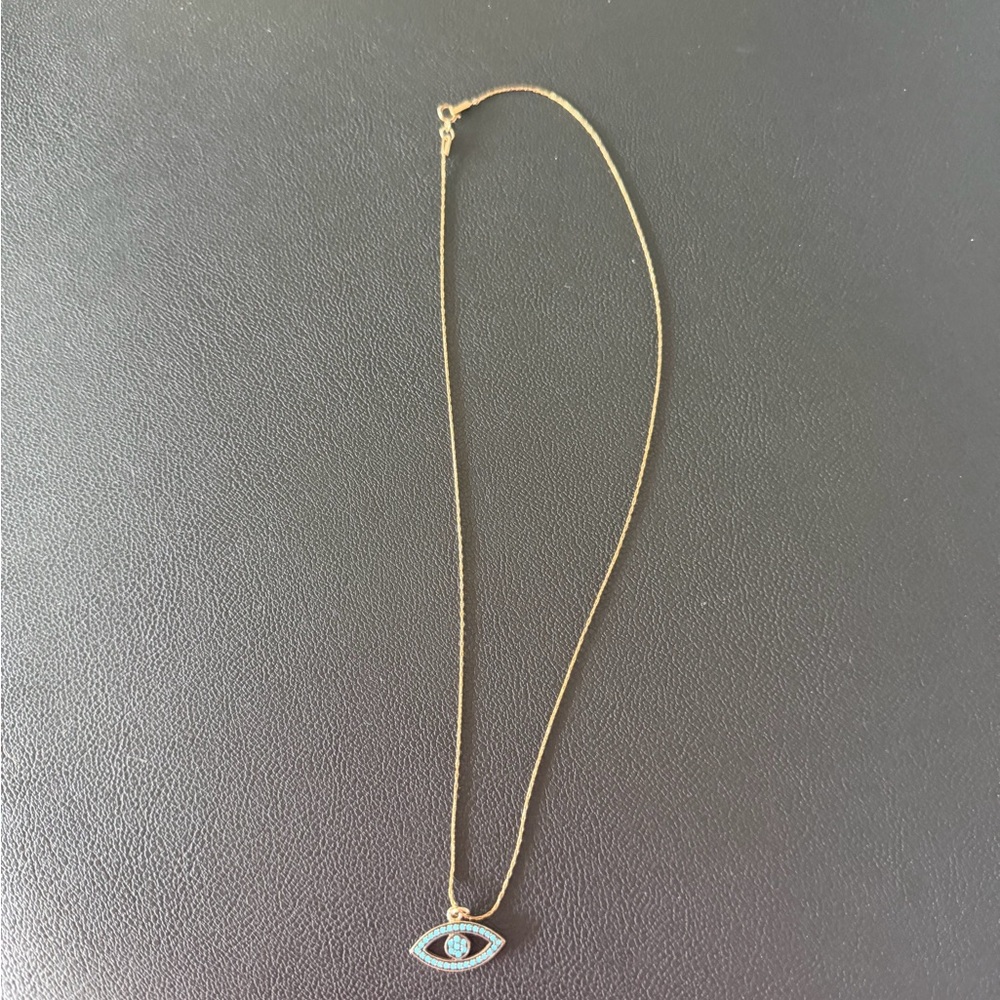 Evil eye necklace Gold-Tone Pendant Necklace with Blue Eye Accents